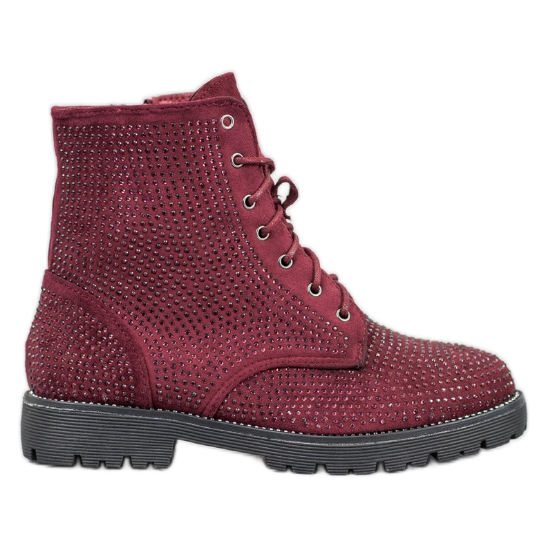 Sweet Shoes Burgundin mokkanahkaiset saappaat punainen