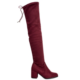 Ideal Shoes Mokkanahkaiset reisisaappaat punainen