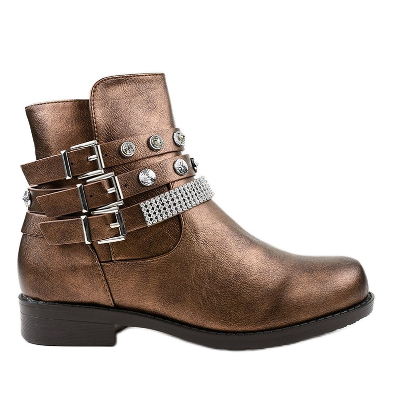 Ruskeat saappaat, runsaasti koristeltu LL179