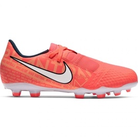Nike Phantom Venom Academy Fg Jr AO0362 810 jalkapallokengät oranssi appelsiinit ja punaiset