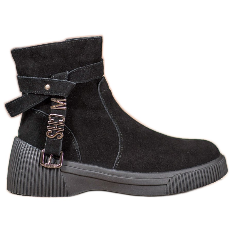 Filippo Nahkasaappaat alustalla musta