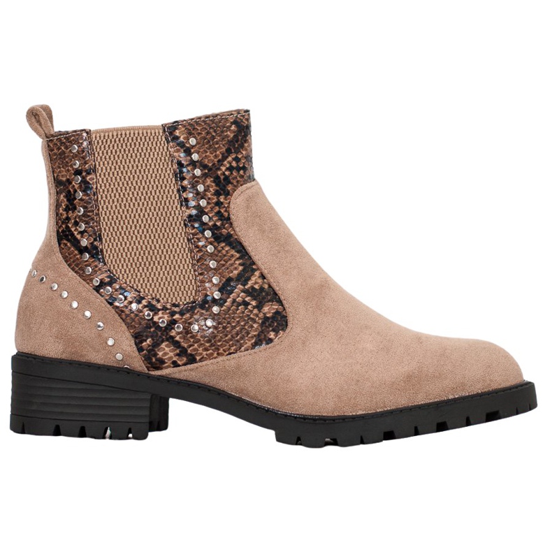 Small Swan Snake Print Chelsea -saappaat beige monivärinen