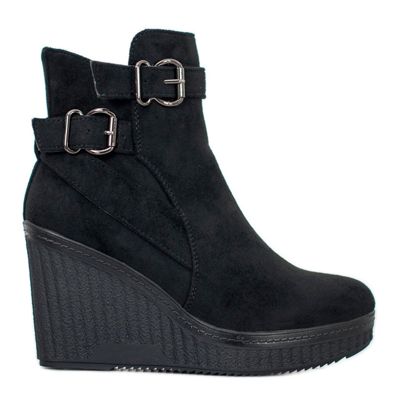 Filippo Suede Wedge saappaat musta