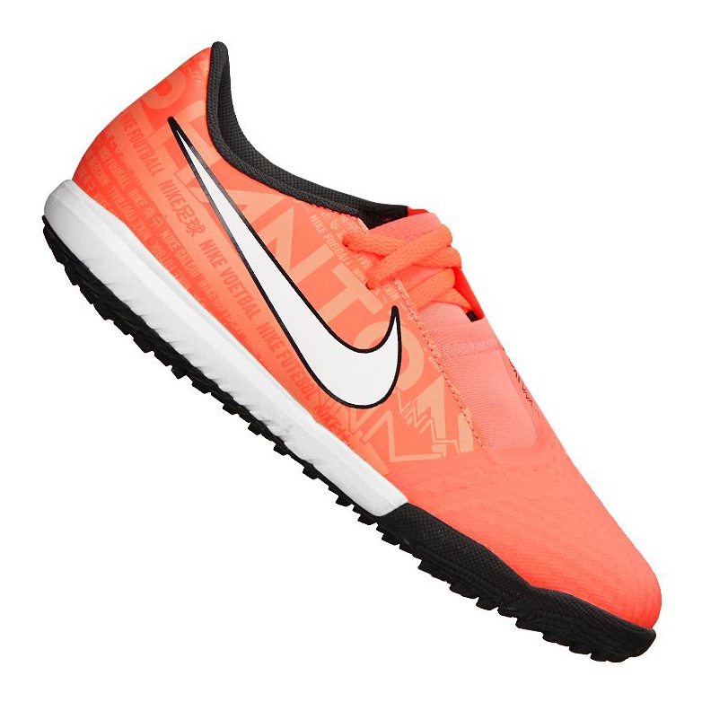 Nike Phantom Vnm Academy Tf Jr AO0377-810 jalkapallokengät oranssi appelsiinit ja punaiset