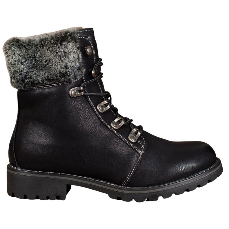 SHELOVET Sidottu trappers turkiksella musta