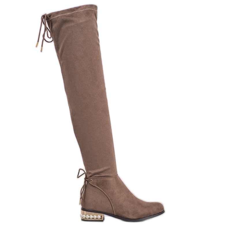 Cm Paris Reisikorkeat saappaat koristeellisella kantapäällä ruskea