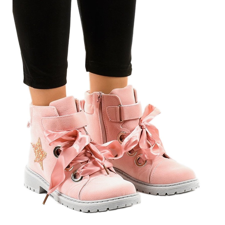 BM Vaaleanpunaiset vaelluskengät tähdellä TL51-4 vaaleanpunainen