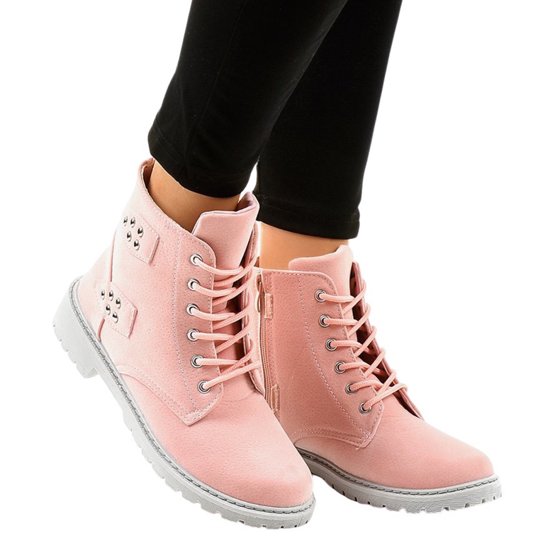 Vaaleanpunaiset mokkanahkaiset saappaat TL93-4 vaaleanpunainen