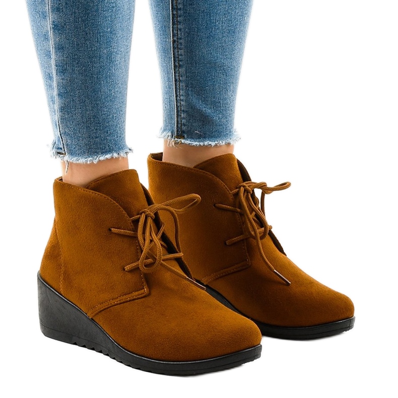 Ruskeat mokkanahkaiset kiilakengät E3265