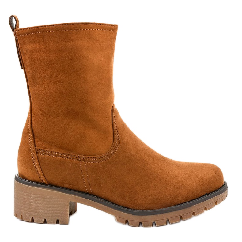 8B905 ruskeat mokkanahkaiset korkeat saappaat