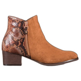 Kylie Camel Snake Print saappaat ruskea