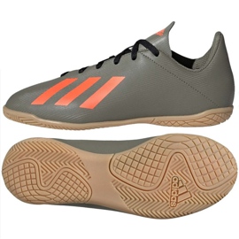 Adidas X 19.4 In Jr EF8379 jalkapallokengät harmaan sävyjä
