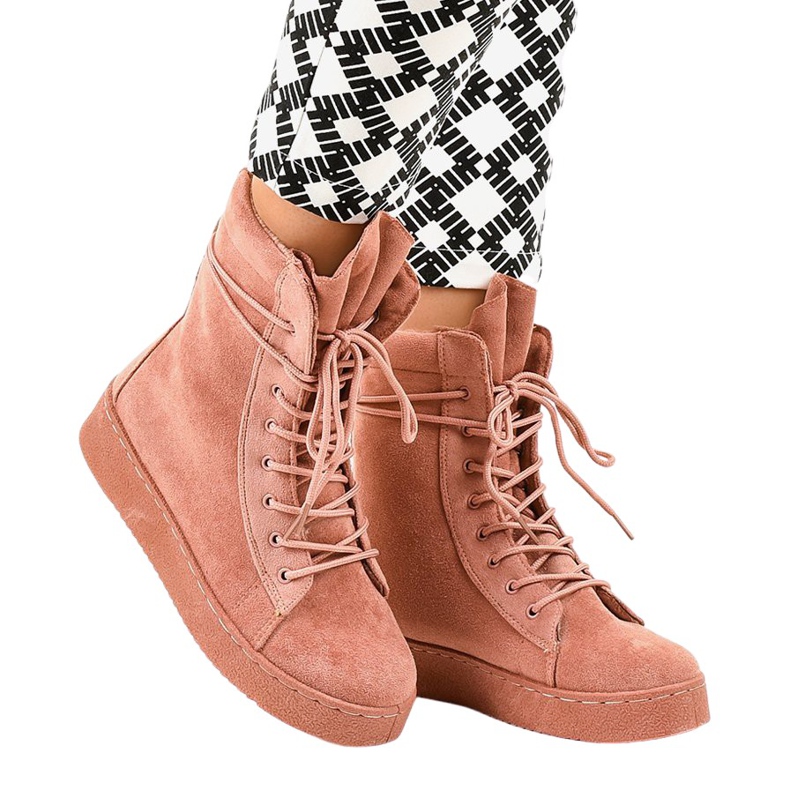 Vaaleanpunaiset mokkanahkaiset saappaat 7-3727B vaaleanpunainen