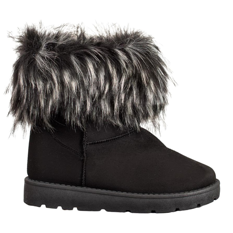 SHELOVET Musta Mukluki turkiksella
