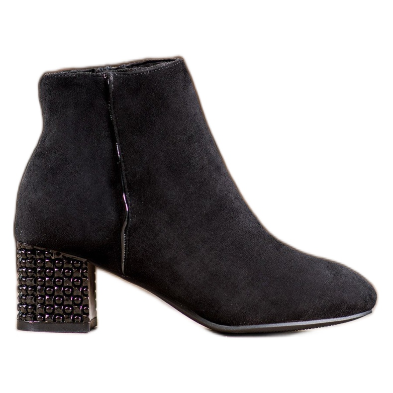 SHELOVET Saappaat koristeellisella kantapäällä musta