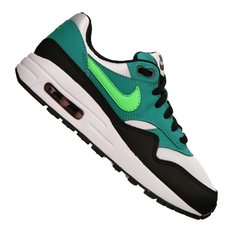 Nike Air Max 1 Gs Jr 807602-111 kengät musta monivärinen vihreä