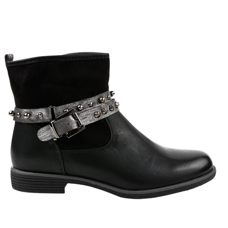 Mustat litteät eristetyt saappaat 1049-PA