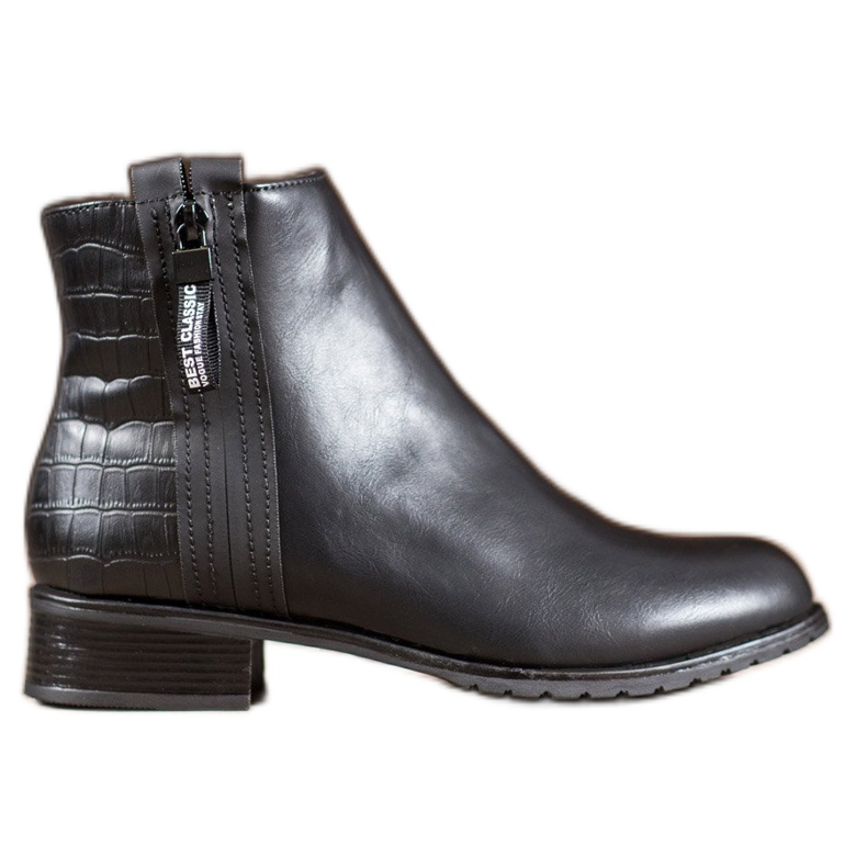 Erynn Saappaat koristeellisella vetoketjulla musta