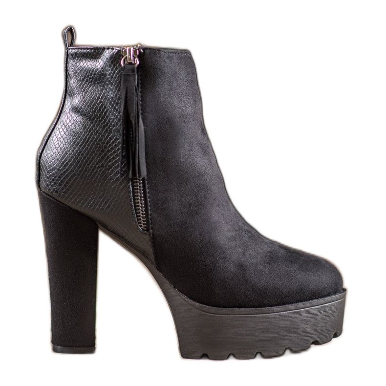 Weide Lämpimät saappaat lavalla musta