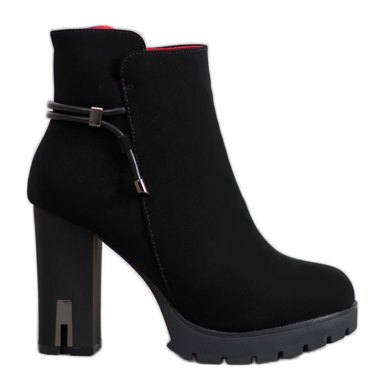 SHELOVET Tekstiilisaappaat alustalla musta