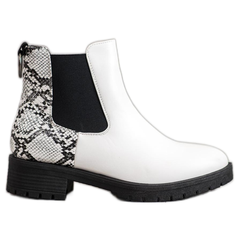 Erino High Chelsea Boots Snake Print valkoinen
