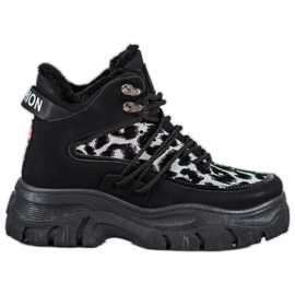 SHELOVET Leopardikuvioiset lenkkarit musta