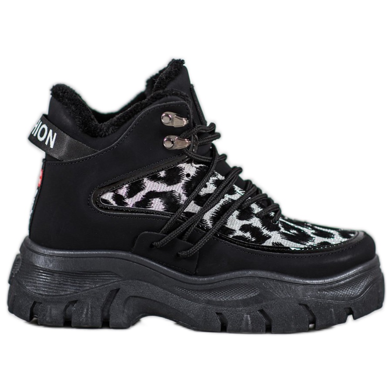 SHELOVET Leopardikuvioiset lenkkarit musta