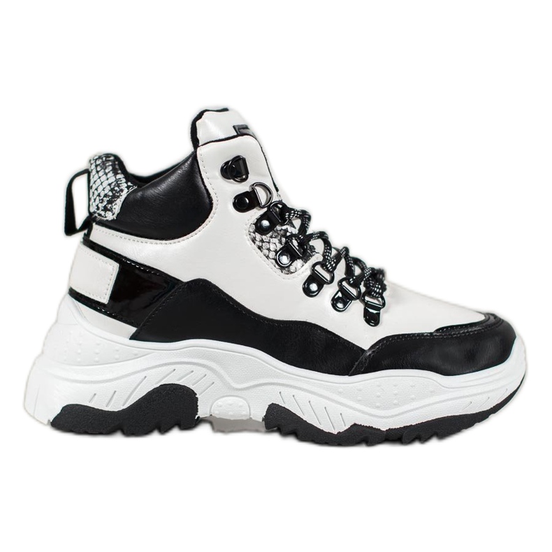 Bella Paris Muoti Lace-up lenkkarit valkoinen musta