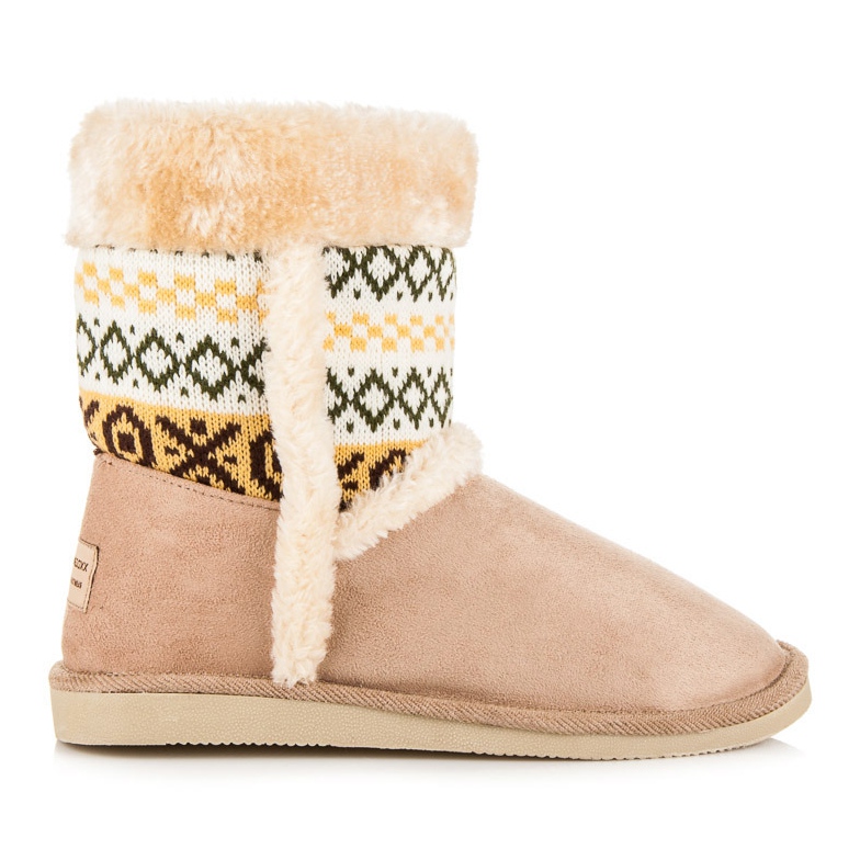 Badoxx Lumisaappaat etnisellä kuviolla ruskea