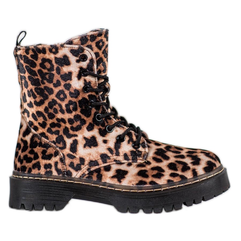 SHELOVET Suede Workers Leopard -kuvio ruskea