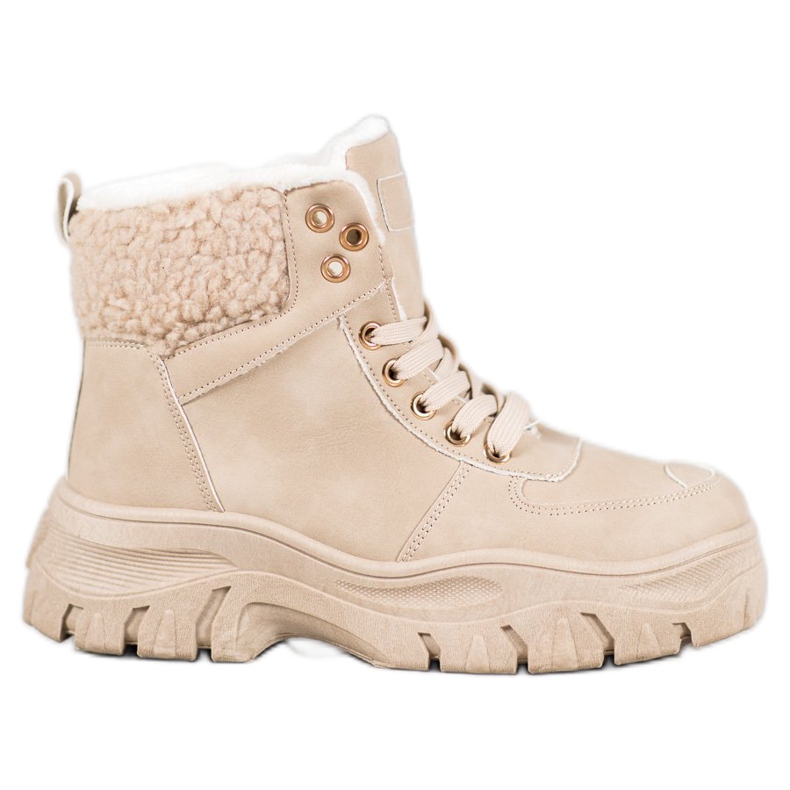 GOLL Lämpimät lenkkarit lampaannahkaa ruskea