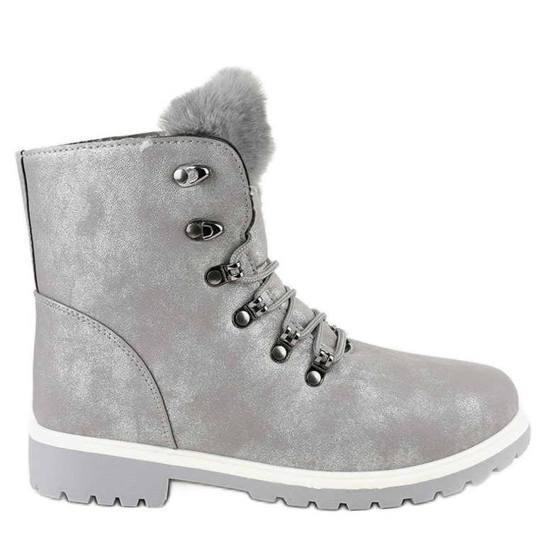 Harmaat lämpimät nauhalliset saappaat TL02-1