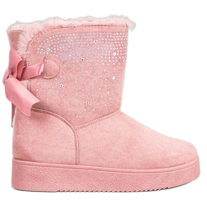 SHELOVET Mukluki kristallien kanssa vaaleanpunainen