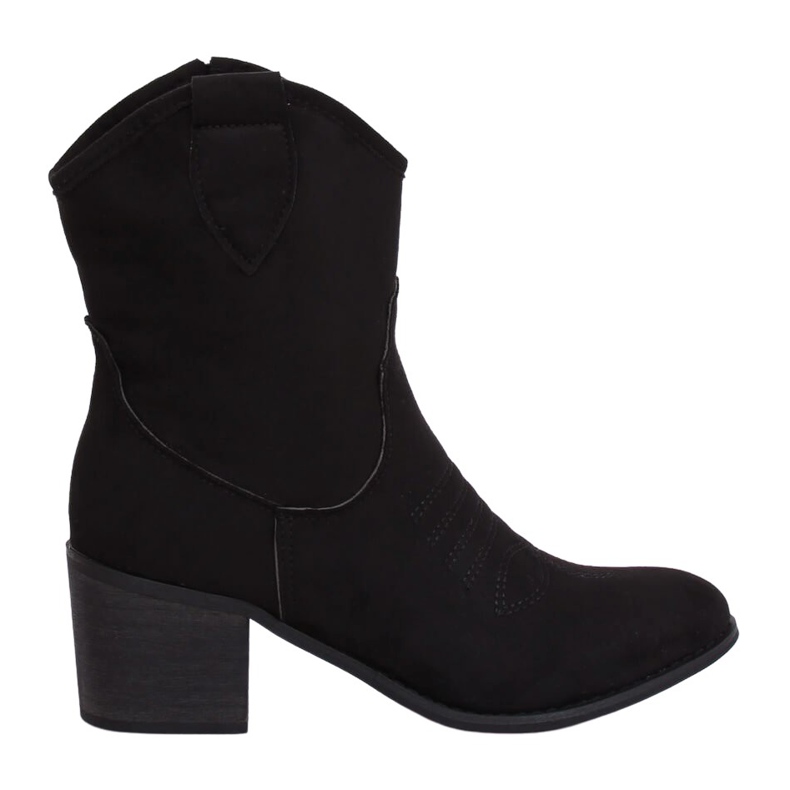 Mustat mokkanahkaiset cowboy -saappaat 5689 Musta