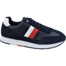 Tommy Hilfiger Corporate Nahka Flag Runner M FM0FM02380 403 tummansininen