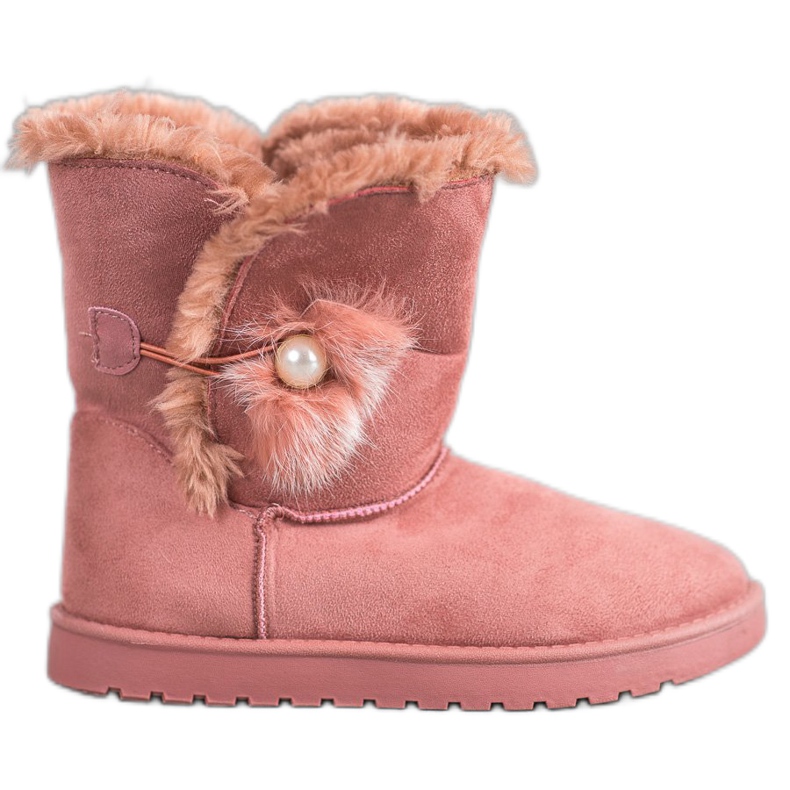 SHELOVET Mukluki helmillä vaaleanpunainen