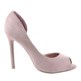 Vaaleanpunainen epäsymmetrinen mokkanahka M282P