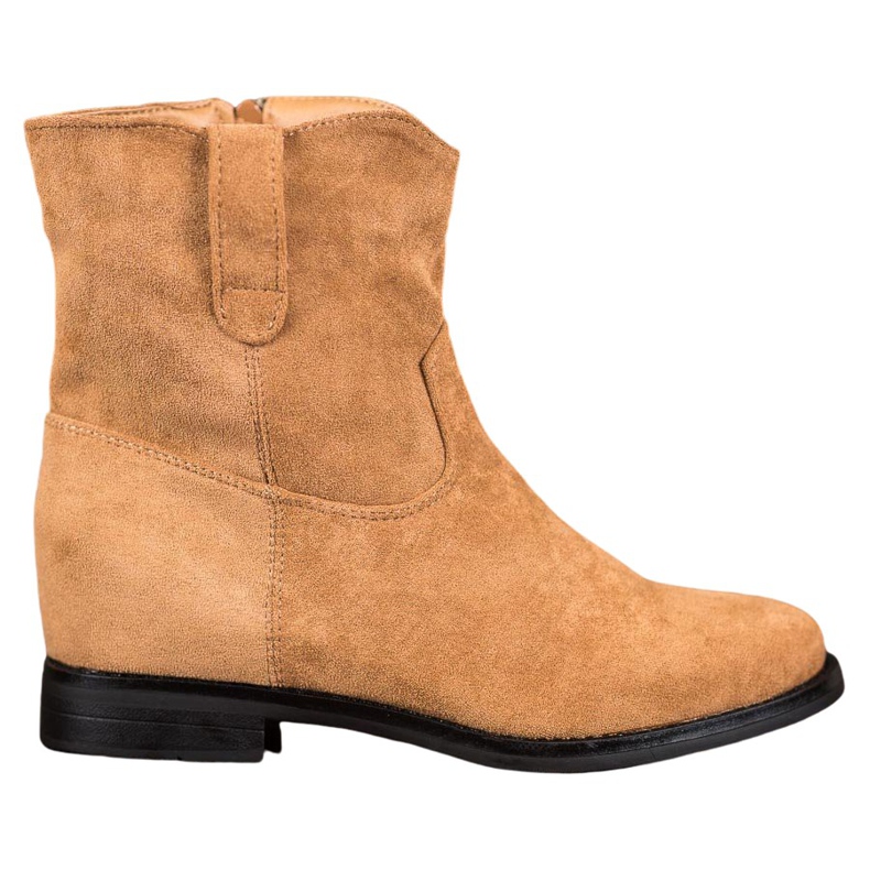 Ideal Shoes Lämpimät cowboy -saappaat kiilalla ruskea