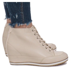 Beige Wedge lenkkarit Capucine -vetoketjulla