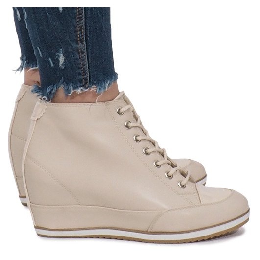 Beige Wedge lenkkarit Capucine -vetoketjulla
