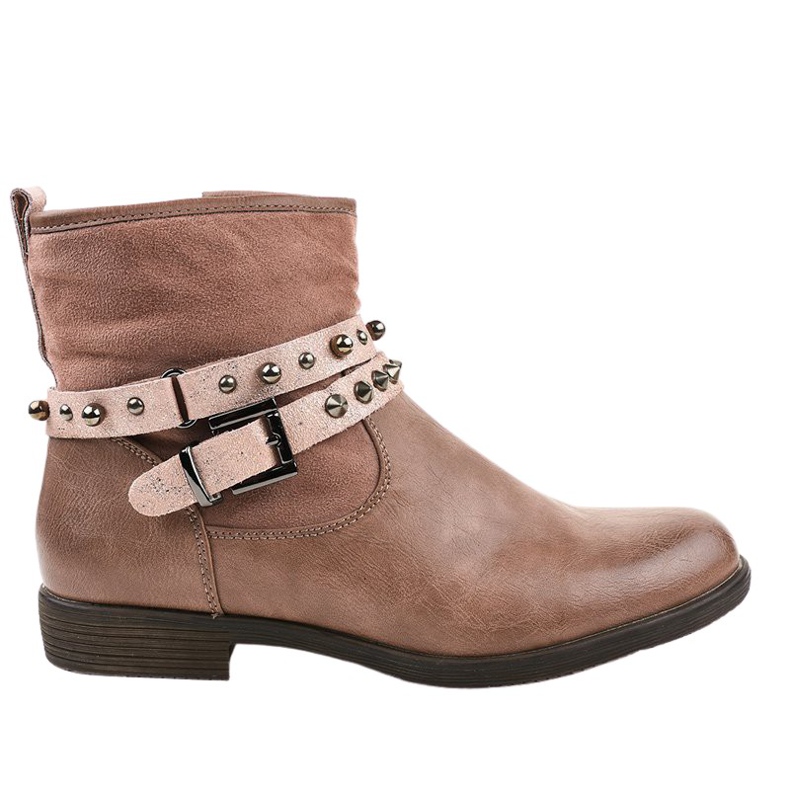 Vaaleanpunaiset litteät eristetyt saappaat 1049-PA vaaleanpunainen