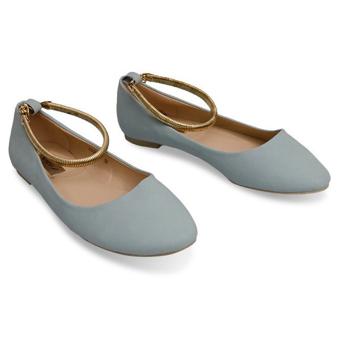 Ballerinat Kaunis koriste nilkassa A607 Sininen