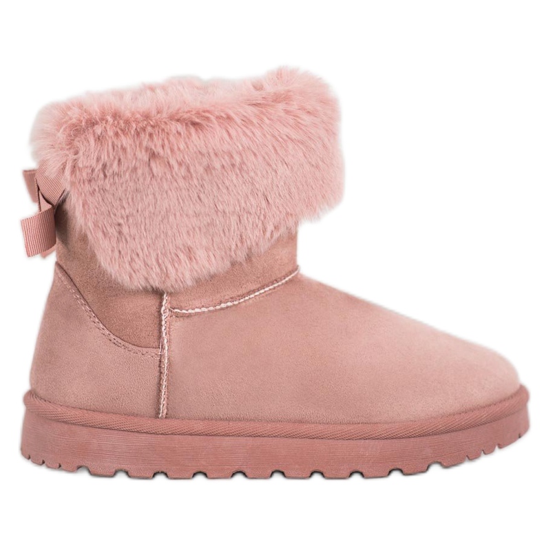 SHELOVET Mukluki turkisten kanssa vaaleanpunainen