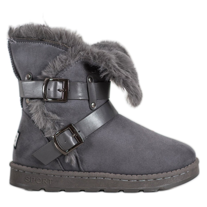 Bona Mokkanahka Mukluki Raidoilla harmaa