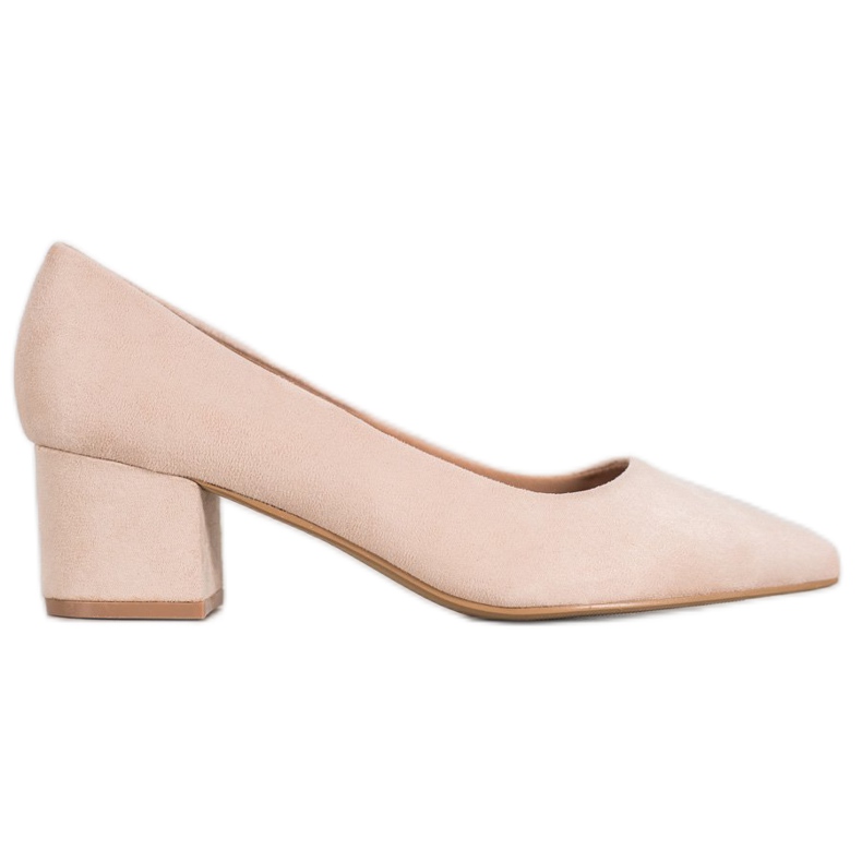 Ideal Shoes Mokkanahkaiset korkokengät ruskea