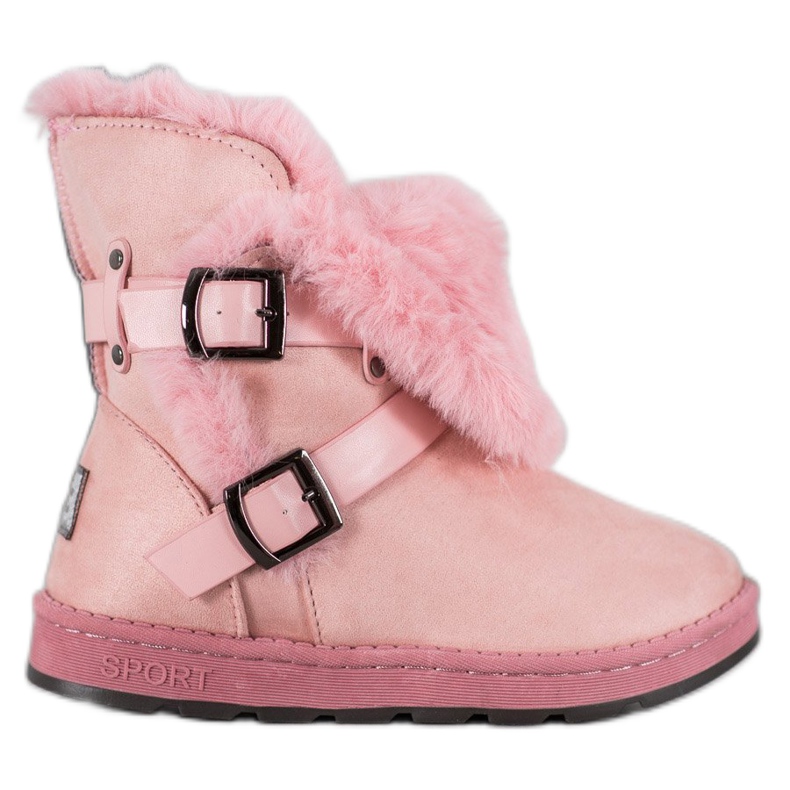 Bona Mokkanahka Mukluki Raidoilla vaaleanpunainen