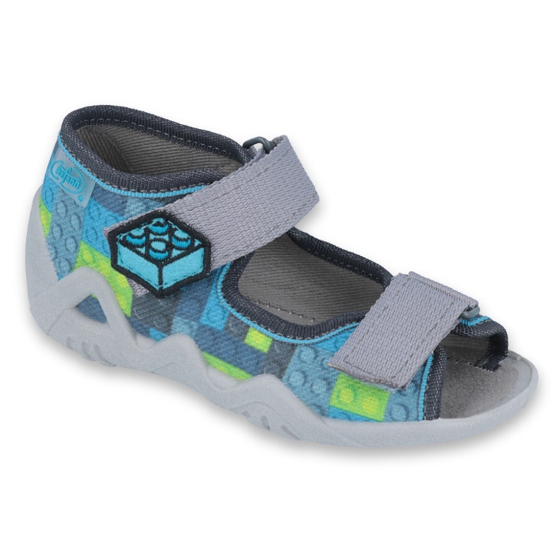 Befado keltaiset lasten kengät 250P093 sininen harmaa monivärinen