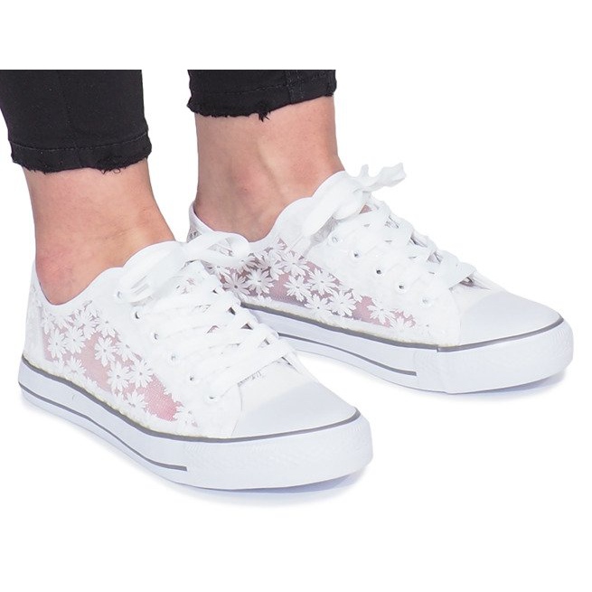 Impress beige openwork lenkkarit valkoinen