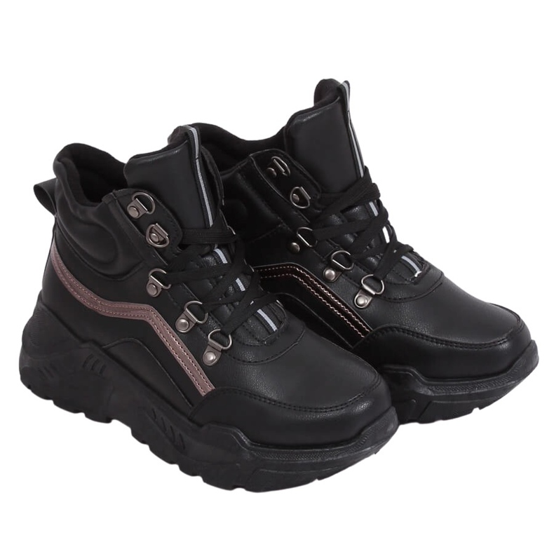 Mustat urheilukengät korkealla nilkalla B0012-SP Musta