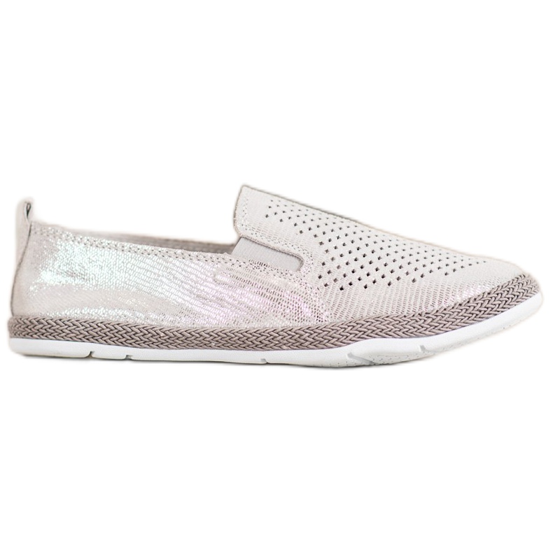 Goodin Avoimet nahkaiset espadrillit harmaa keltainen